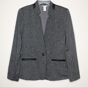 Bar lll Women’s Faux Leather Trim Tweed Blazer